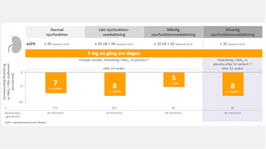 Trajenta®: Sänkt HbA1c med bibehållen dos - oberoende av njurfunktion
